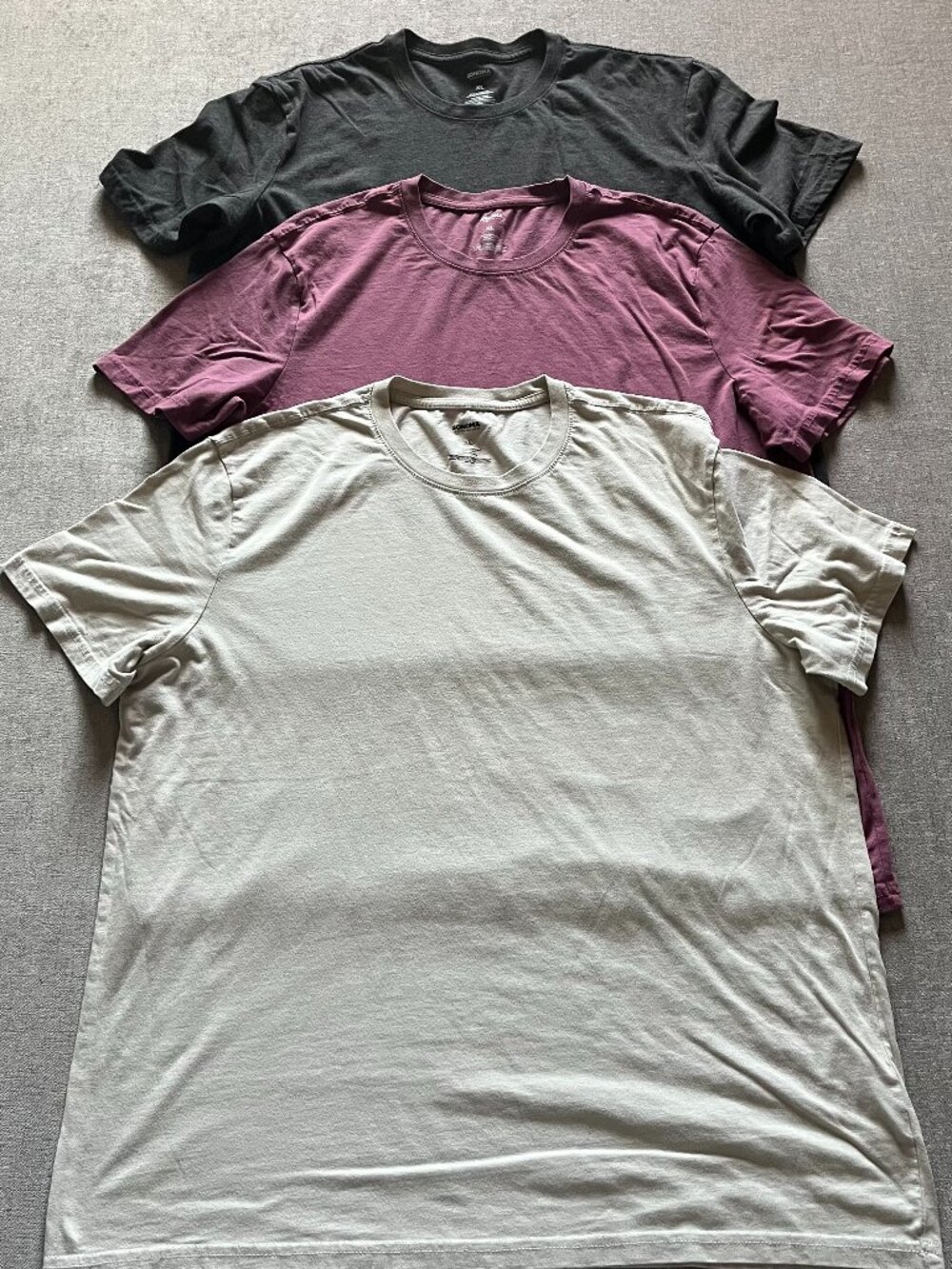 Sonoma Short Sleeve T-Shirts 3 Pack Men XL Gray Red Tan Crew Neck Cotton Blend